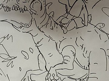 ホワイトボードに描かれた夫の“落書き”が驚きの躍動感!ハイレベルすぎて「消せなくなるやつ」