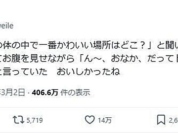 3歳娘に尋ねた「かわいい場所はどこ?」に対する答えに14万人が胸キュン!「間違いなく世界一かわいい」