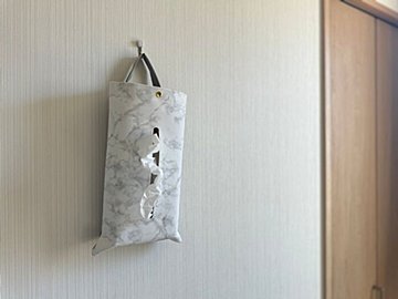 【THREEPPY】吊るしてすっきり!大理石柄でお部屋をランクアップできるティッシュボックスケース