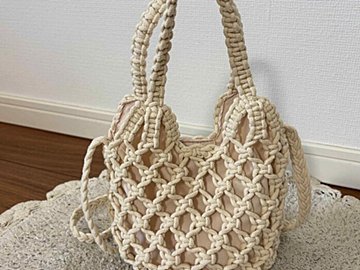 【しまむら】1,419円 2wayコード編みバッグ「夏のシンプルコーデも部屋着見えしないよ!」