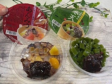 【カルディ】コスパ最強!あんみつ&宇治抹茶の寒天がボリューム満点でおいしい!