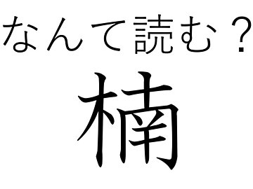 すごく大きくなりますよ!難読漢字「楠」はなんて読む?