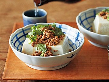 まさみさんの『ふわふわお好み焼き』まさるさんの『温やっこのりんご入りそぼろのせ』