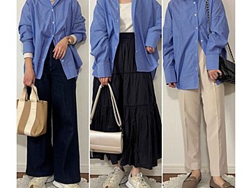 【しまむら】1,639円ストライプブルーシャツは今から春まで着回せる超優秀品！