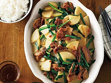 豚バラと大根の回鍋肉風炒め＆白菜とかにかまのごま酢あえ