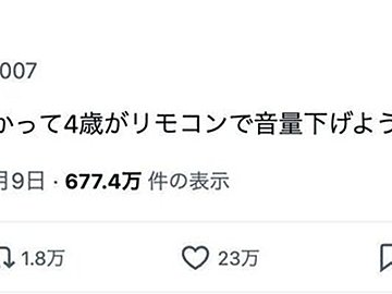 現代っ子の新常識!?ギャン泣きする1歳の弟を前にして、4歳兄が手にしたのは“リモコン”だった！イマドキな発想に23万人がほっこり