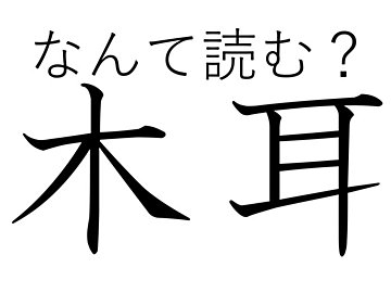 森と中華街で探してみよう！難読漢字「木耳」はなんて読む？