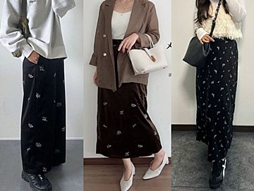 【本当にしまむら？】おしゃれが苦手な人はこれ買って！「花柄ベロアスカート」が超優秀