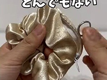 ちょっと見て！【セリア】「とんでもない機能付けてきた」ポケット付きシュシュ