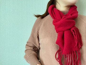 無印良品の シンプル無地マフラーでつくる！冬にぴったりのアレンジ