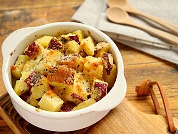 最大限に甘くてホクホクに仕上がるコツを伝授！「さつまいものベイクドマヨチーズ」