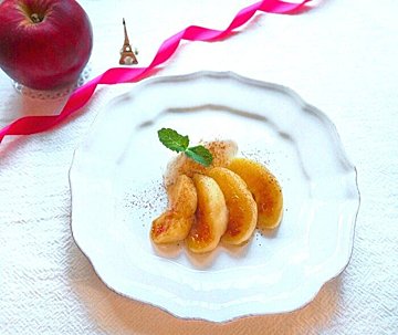 超簡単！極上おうちスイーツ【りんごのキャラメリゼ～バニラアイス添え～】のつくり方