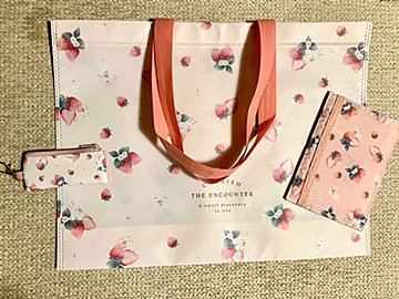 セリアの「いちご」グッズがかわいすぎる！いちご×うさぎのポーチ＆バッグ購入レビュー